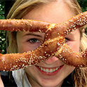 girl with pretzel