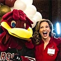 Smiling woman and Cocky