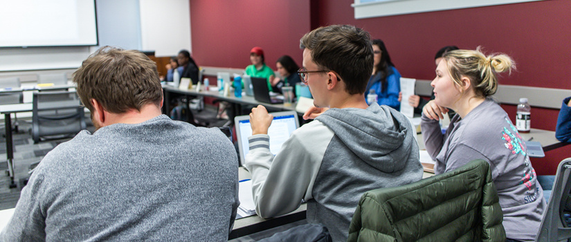 Social Work students in class