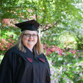 Michelle Knight in cap and gown
