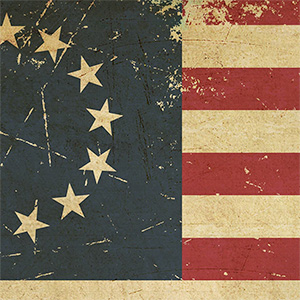A thumbnail image depicting a portion of an early version of the American flag.