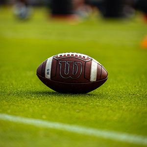 a football on a field 