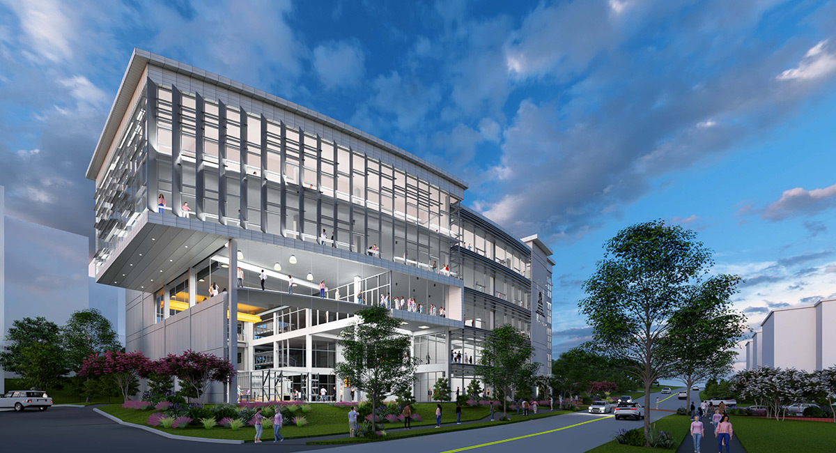 Architectural rendering of USC's proposed Nuclear Innovation Center. 